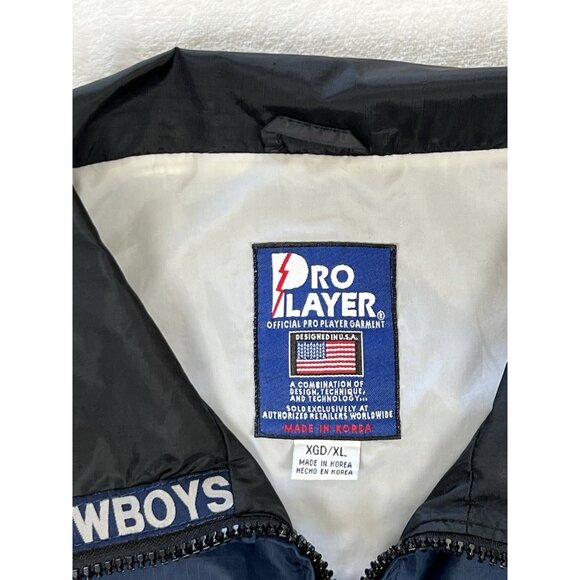 Vintage Dallas Cowboys Pro Player Windbreaker Jacket Size XL Full Zip Collar 90s - Picture 3 of 13